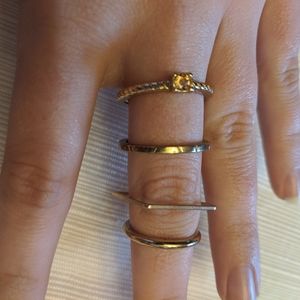 set of four gold rings